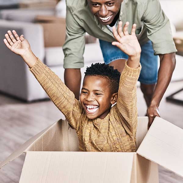 Happy child and dad